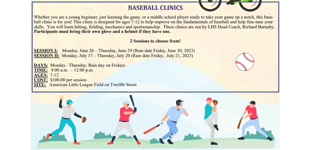Leominster Rec Dept Baseball Clinics - June and July