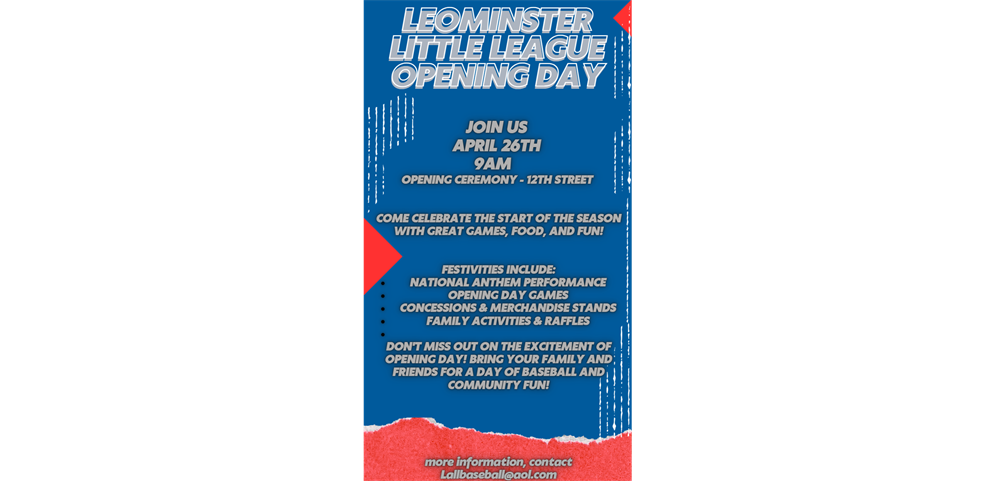 Join Us For Opening Day April 26