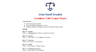 Majors Cities Playoff Schedule